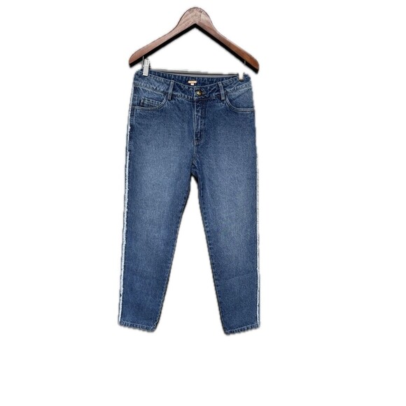 Johanna Ortiz Adventurist Frayed Blue Jeans Indigo Size 8 - Picture 2 of 10